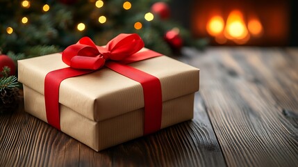 Beautifully Wrapped Christmas Gift Box