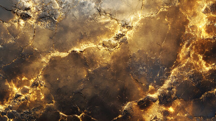 A metallic gold foil background with reflective details