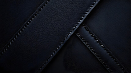 A sleek black leather texture background with subtle stitching