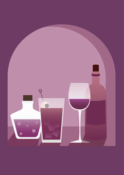 set of wine glasses