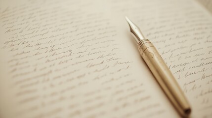 Elegant white backdrop with a diary page and text, capturing the neat organization and elegant design of the handwriting