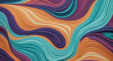 Obraz premium Bold Abstract Pattern with RebeccaPurple, Cyan, and Sienna Organic Shapes