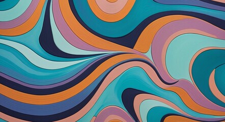 Fototapeta premium Bold Abstract Pattern with RebeccaPurple, Cyan, and Sienna Organic Shapes