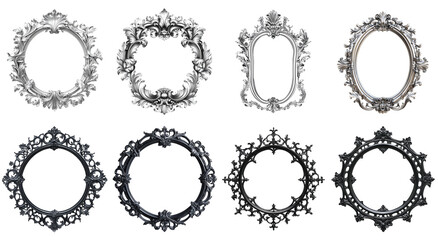 Obraz premium Various vintage decorative frames, isolated white background. on transparent cutout, PNG file