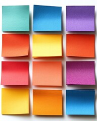 A colorful sticky note pad, isolated on white background. 