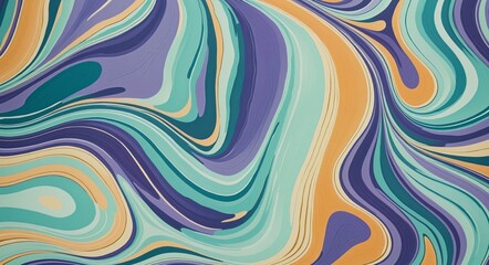 Obraz premium Bold Abstract Pattern with HoneyDew, Cyan, and Lavender Organic Shapes