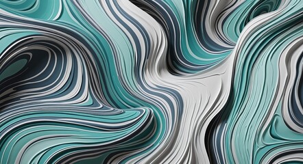 Bold Abstract Pattern with Gainsboro, Cyan, and Gainsboro Organic Shapes