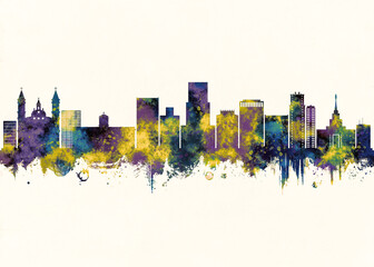 Obraz premium Tegucigalpa City Skyline. Cityscape Skyscraper City Downtown Abstract Landmarks Travel Background Buildings Landscape Modern Art Architecture Business View Building Corporate