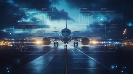 airline collage visual represent aviation management business concept concept