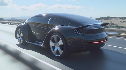 Obraz premium Digital futuristic style automotive identification technology innovation and holographic vehicle for the automotive industry.