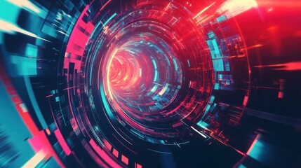 Obraz premium Futuristic retro video background, merging past and future aesthetics to create a distinctive, hybrid visual style perfect for unique storytelling or thematic videos