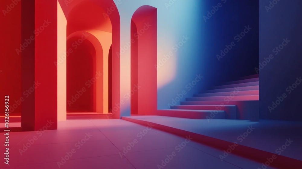 Poster geometric minimalist video background, blending the simplicity of minimalist design with structured 