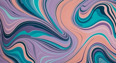 Obraz premium Bold Abstract Pattern with Lavender, Cyan, and MistyRose Organic Shapes