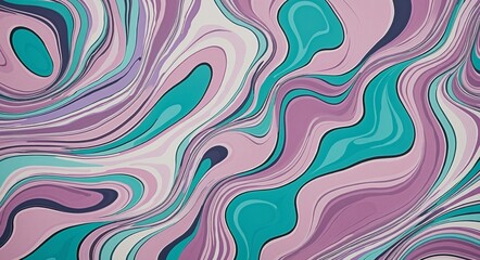 Obraz premium Bold Abstract Pattern with Lavender, Cyan, and MistyRose Organic Shapes