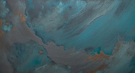 Naklejka premium Rustic Textured Surface with MidnightBlue and Cyan Oxidized Patina