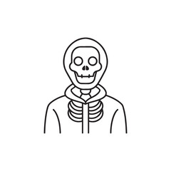 Skeleton for Halloween icon, Halloween skeleton logo, Vector Art Skeleton, Halloween skeleton icon vector illustration on white background.