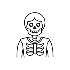 Skeleton for Halloween icon, Halloween skeleton logo, Vector Art Skeleton, Halloween skeleton icon vector illustration on white background.