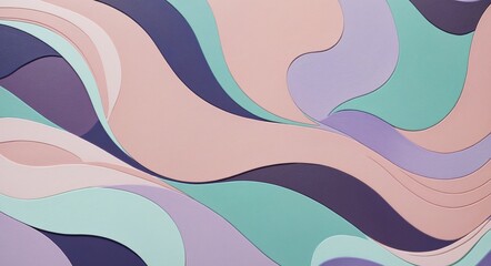 Bold Abstract Pattern with Lavender, Cyan, and LavenderBlush Organic Shapes