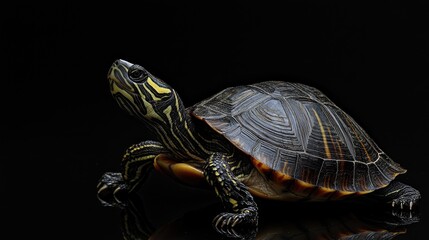 Fototapeta premium Colorful Turtle on Black Background