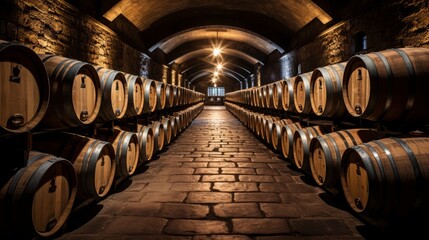 Immersed in Luxury: Captivating Wine Cell  Ambiance in Stunning   Cinematic Display