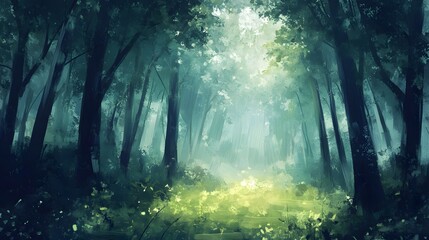 A Path Through A Misty Forest