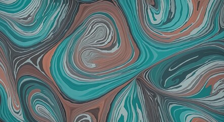 Bold Abstract Pattern with Gray, Cyan, and Gray Organic Shapes