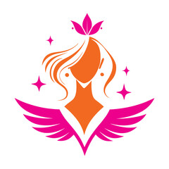 girl with wings design for fashion