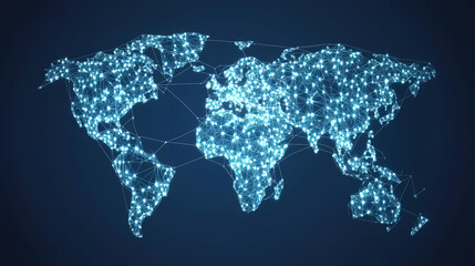 Abstract technology internet world map global vector image