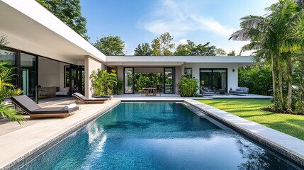 Modern Villa with Pool and Tropical Landscaping

