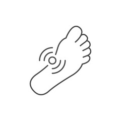 Foot pain line outline icon