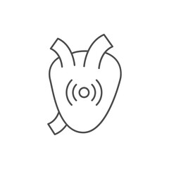 Heart pain line outline icon