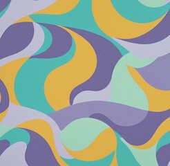 Obraz premium Bold Abstract Pattern with HoneyDew, Cyan, and Lavender Organic Shapes