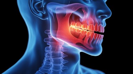 Human Jaw Digital Illustration with Anatomical Focus