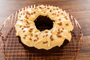 Baking Gingerbread Bundt Cake with Caramel Frosting Ingredients