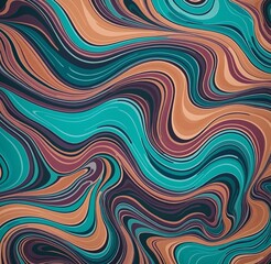 Fototapeta premium Bold Abstract Pattern with MediumPurple, Cyan, and RosyBrown Organic Shapes