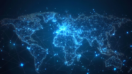 Abstract technology internet world map global vector image