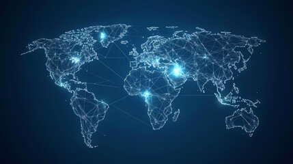 Abstract technology internet world map global vector image