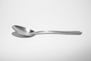 Stainless steel, spoon isolated on white background