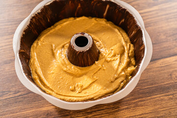 Baking Gingerbread Bundt Cake with Caramel Frosting Ingredients