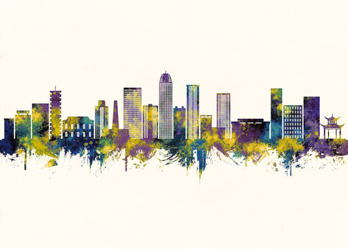 Zunyi City Skyline. Cityscape Skyscraper City Downtown Abstract Landmarks Travel Background Buildings Landscape Modern Art Architecture Business View Building Corporate