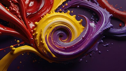 a colorful swirl with paint on it