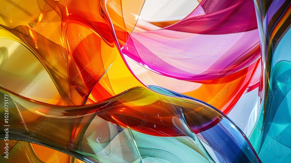 Wall mural colorful abstract patterns of flowing shapes in vibrant hues captured in a creative display of artis