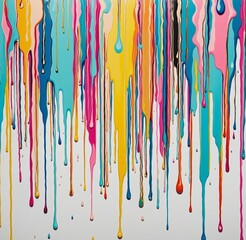 Vibrant Abstract Design with Dripping Shapes and LightSteelBlue, Cyan, LightPink, Gold, and Goldenrod