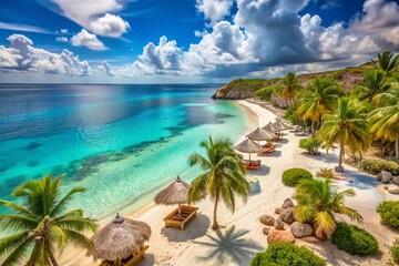 Vintage Style Photography of Pristine Bonaire Beaches with Crystal Clear Waters and White Sand Shores