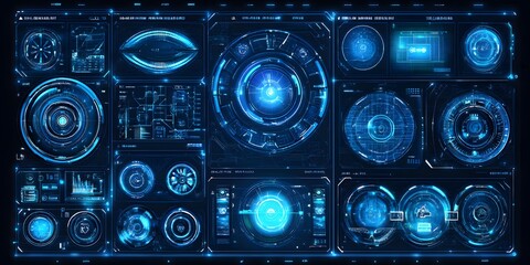 Fototapeta premium Futuristic smart home control panel of home appliances, sleek and modern digital interfaces perfect to create product designs or as part of smart home technology advertisements to attract consumers.