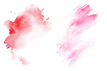 Pink watercolor splash and brush stroke for decoration. PNG.