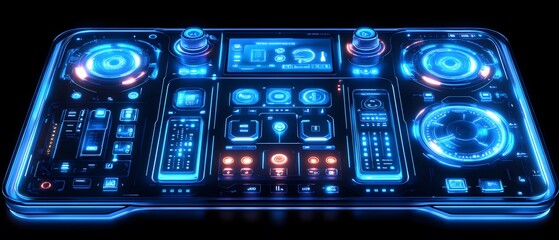 Obraz premium Futuristic smart home control panel of home appliances, sleek and modern digital interfaces perfect to create product designs or as part of smart home technology advertisements to attract consumers.