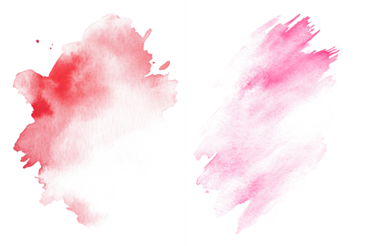 Pink watercolor splash and brush stroke for decoration. PNG.