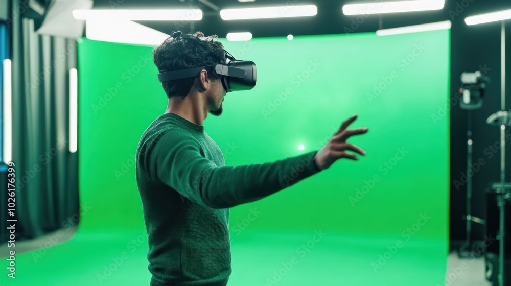 Poster person on green screen for interactive media - using green screens in the creation of interactive co