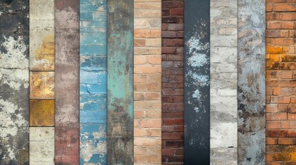 Painted brick wall background - Highlighting various styles of painted brick walls, offering a versatile background for photography, video production, or interior decor.